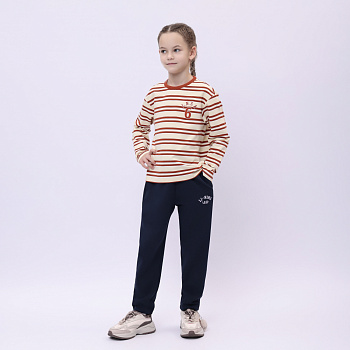 YWDU280-3 Lifestyle Crew Neck Sweatshirt Vanilla Custard Stripes